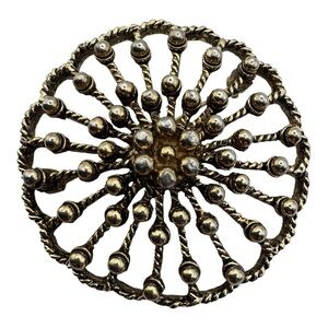 Vintage Coventry Canada Gold-Tone‎ Brooch – 2” Filigree Sunburst Design